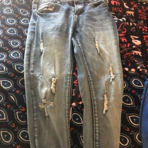 ripped jeans, perfect shape.